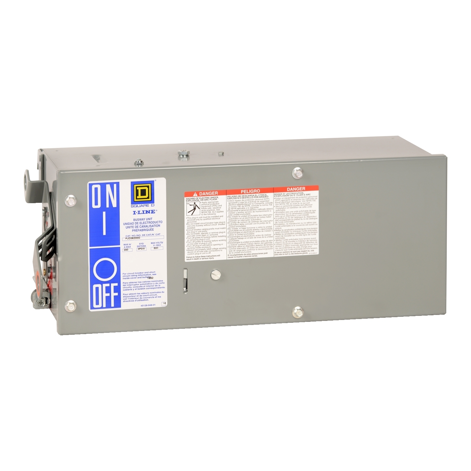 Plug-in unit, I-Line Busway, J-frame, 250A, 3 phase, 3 wire, 600VAC, 18kA, ground