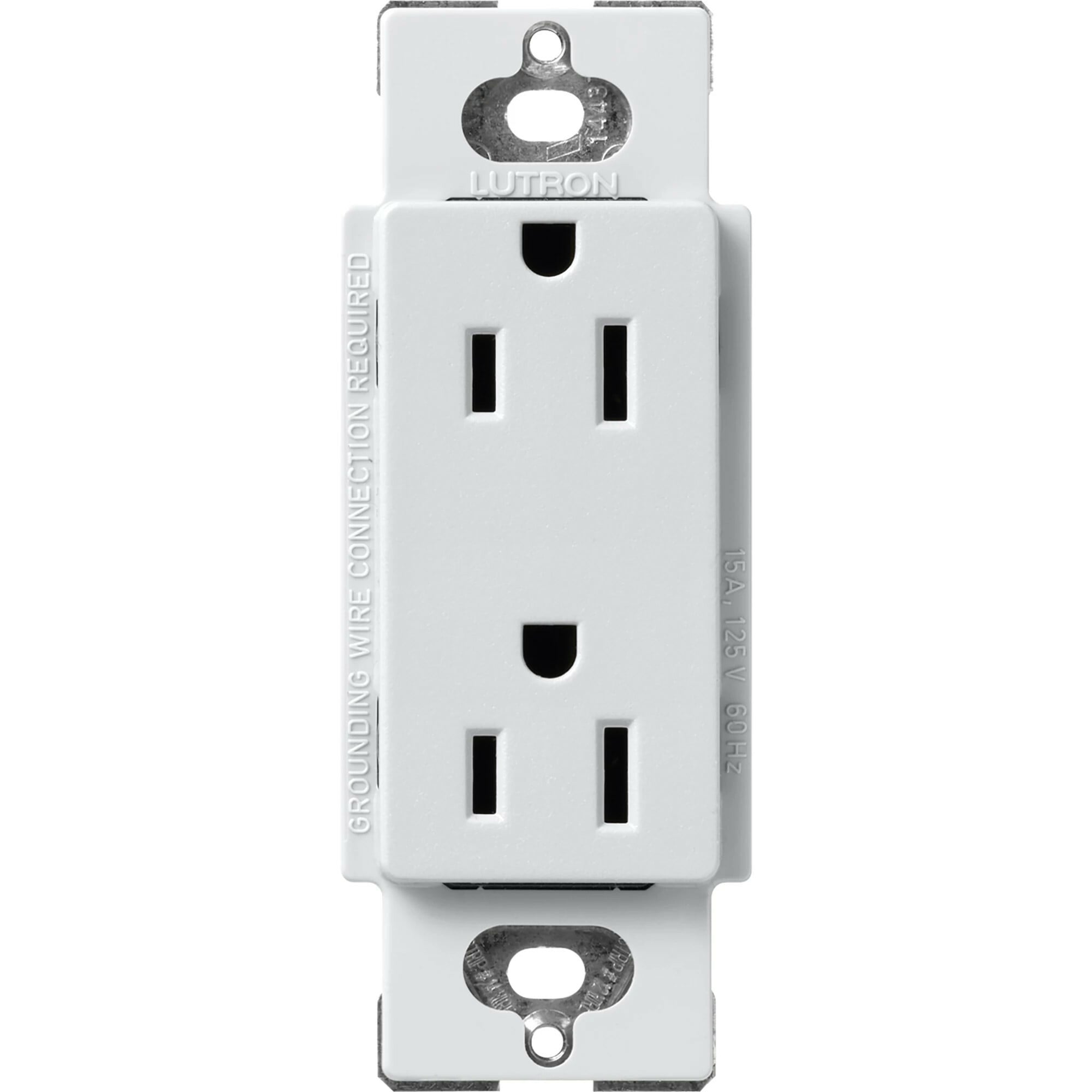 Lutron Claro 15 Amp Duplex Outlet, Mist