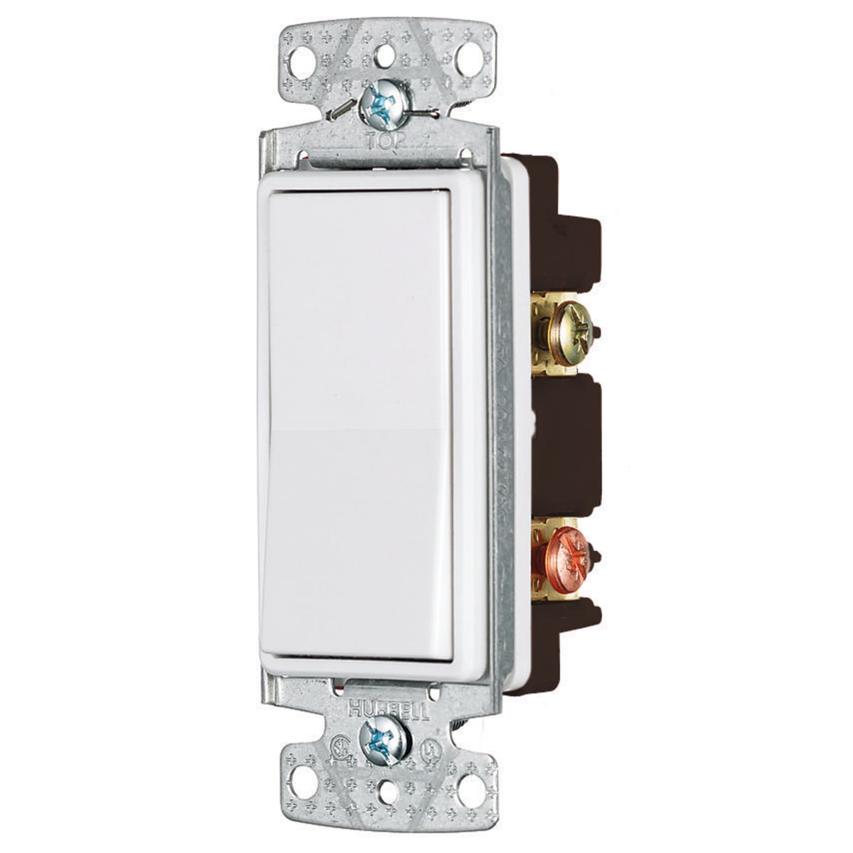 tradeSELECT Decorator Switch, Residential Grade, Rocker Switch, General Purpose AC, Double-Pole, 15A 120/277V AC Push Back and Side Wired