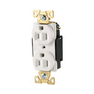 Eaton Arrow Hart extra heavy-duty industrial specification grade duplex receptacle, #14-10 AWG, 15A, Industrial, Flush, 125V, Back and side, Brown, Brass, Nylon face, Glass-filled nylon base, 5-15R, Duplex, Screw, Nylon, Core pack