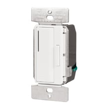 Eaton Smart dimmer, 7-step LED light level display, Flush, 120V, Wire lead, Push pad, Maintained, Almond, Ivory, White, Fan, LED, INC, CFL, ELV, MLV, FLR, Halogen, Single-pole, Single-phase, Multi-location, Polycarbonate