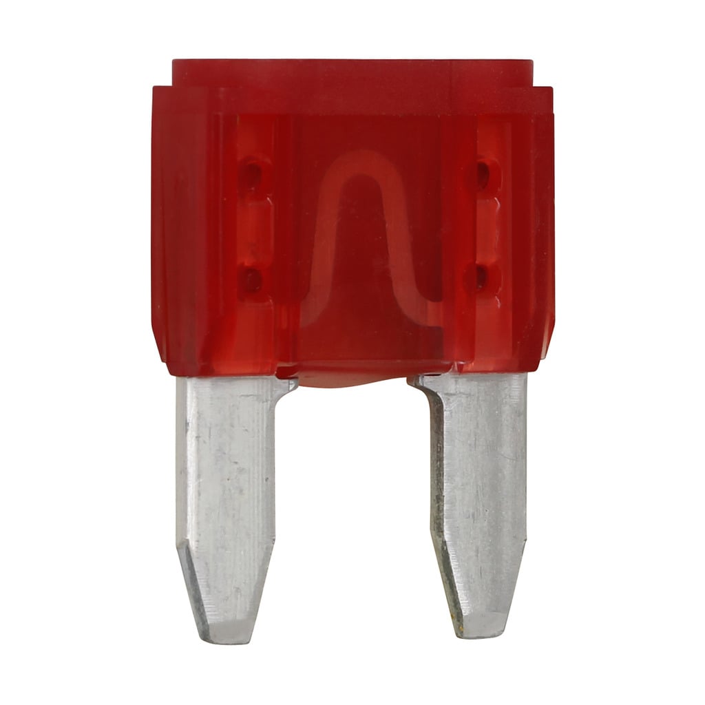 Eaton Bussmann series ATM blade fuse, Color code red, 32 Vdc, 10A, 1 kAIC, Non Indicating, Blade fuse, Blade end, Colored plastic housing, zinc fuse element