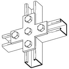 FIVE HOLE CROSS PLATE, YELLOW ZINC