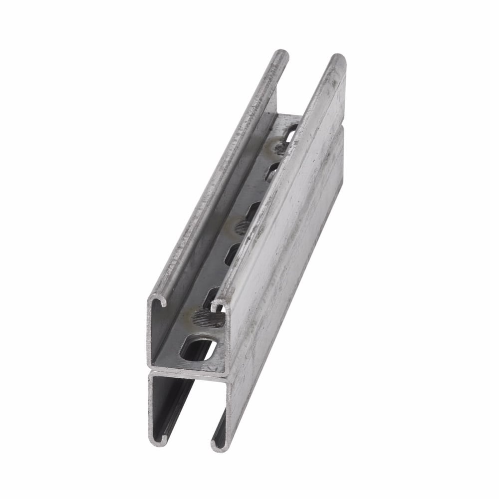 Eaton B-Line series strut back-to-back welded channel, 1.62" H x 120" L x 1.62" W, Steel, Stainless steel type 304, SHA, 12 Gauge