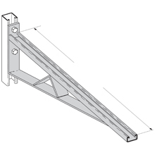 BRACED SGL BRKT, 36", HD GLVD