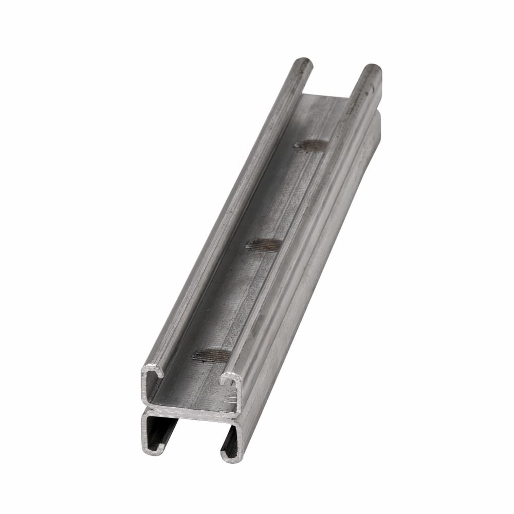 Eaton B-Line series strut back-to-back welded channel, 0.81" H x 240" L x 1.62" W, Steel, Hot-dipped galvanized, 12 Gauge