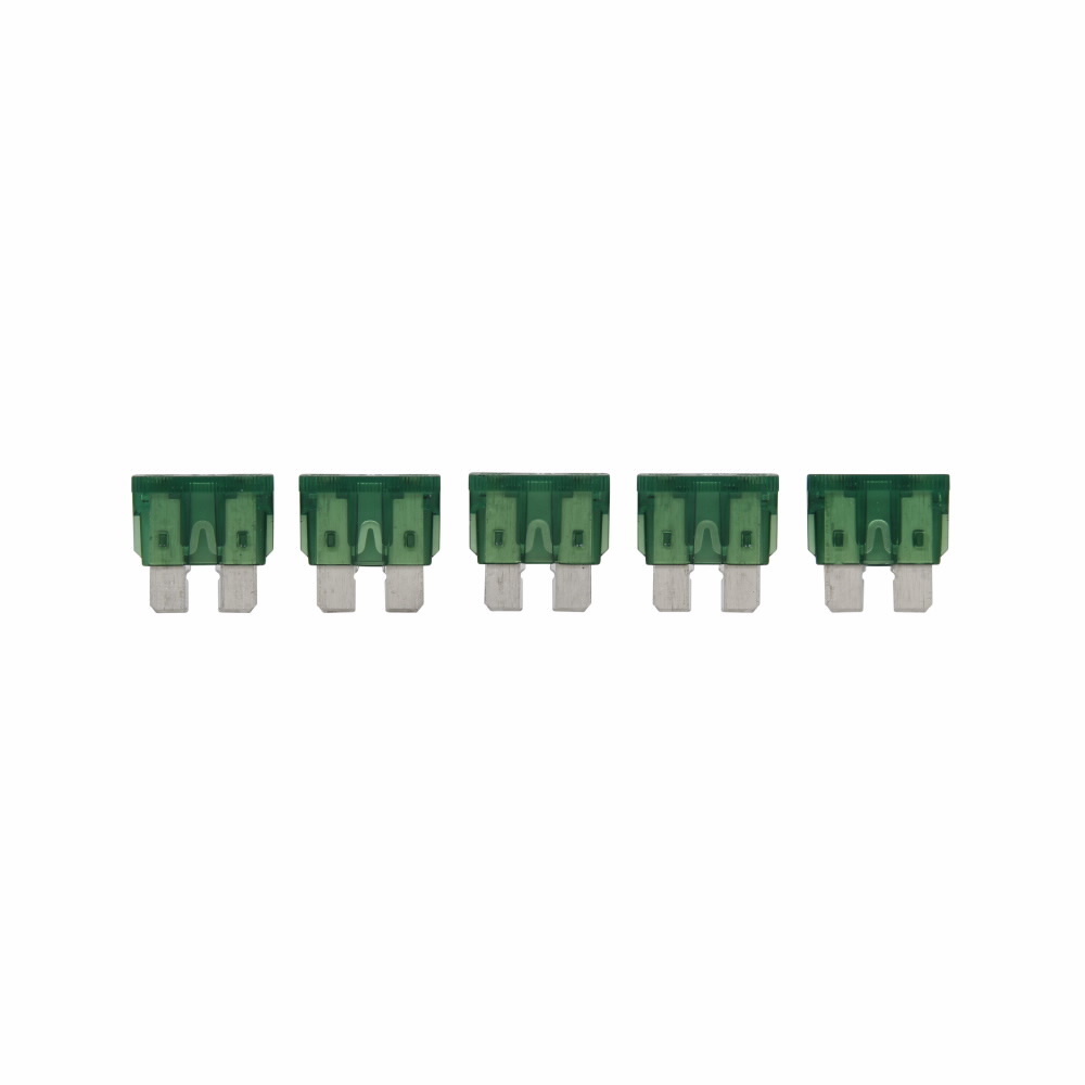 Eaton Bussmann series ATC blade fuse, Color code green, 32 Vdc, 30A, 1 kAIC, Non Indicating, Blade fuse, Blade end, Colored plastic housing