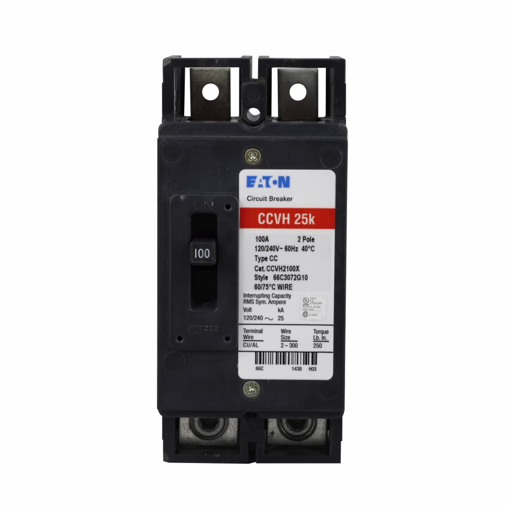 Eaton Type CCV Tenant Main Circuit Breaker,Tenant main circuit breaker,200 A,25 kAIC,Two-pole,120/240 V,#2/0 AWG-300 kcmil Cu/Al,CCV,Type ECC unit enclosures,Load side terminals