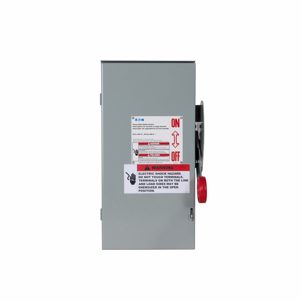 Eaton DC disconnect, Single-throw, 30 A, Neam 3R, Painted galvanized steel, Class R fuses, Non-Fusible, Single-pole, One-wire, 5 at 250 Vdc