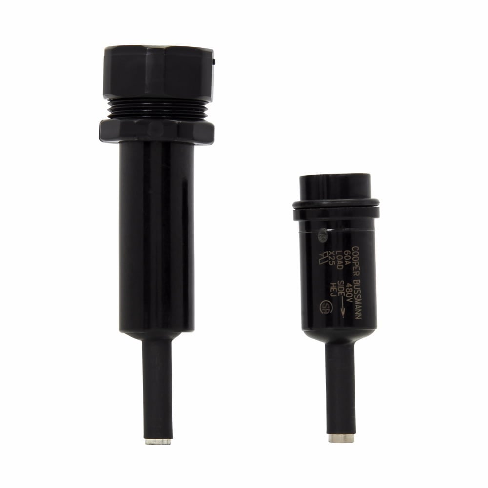Eaton Bussmann series HEJ inline fuse holder, 480V, 35-60A, Loadside: Copper crimp #12-8 1 per terminal/#12 2 per terminal, Lineside: Copper crimp #12-8 1 per terminal/#12 2 per terminal, Single-pole