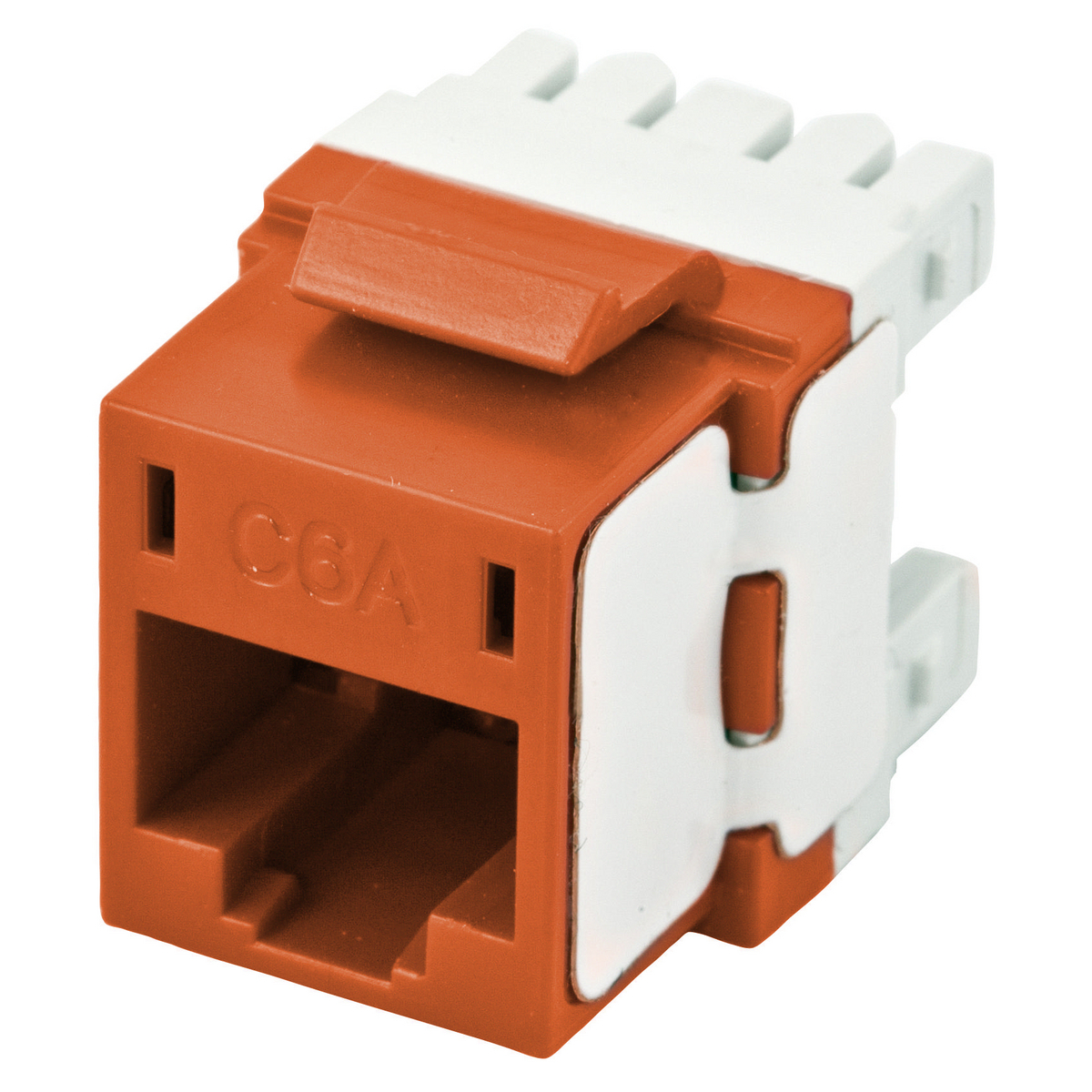 Jack, Keystone, Cat 6A, Universal, Orange, 25 Pack