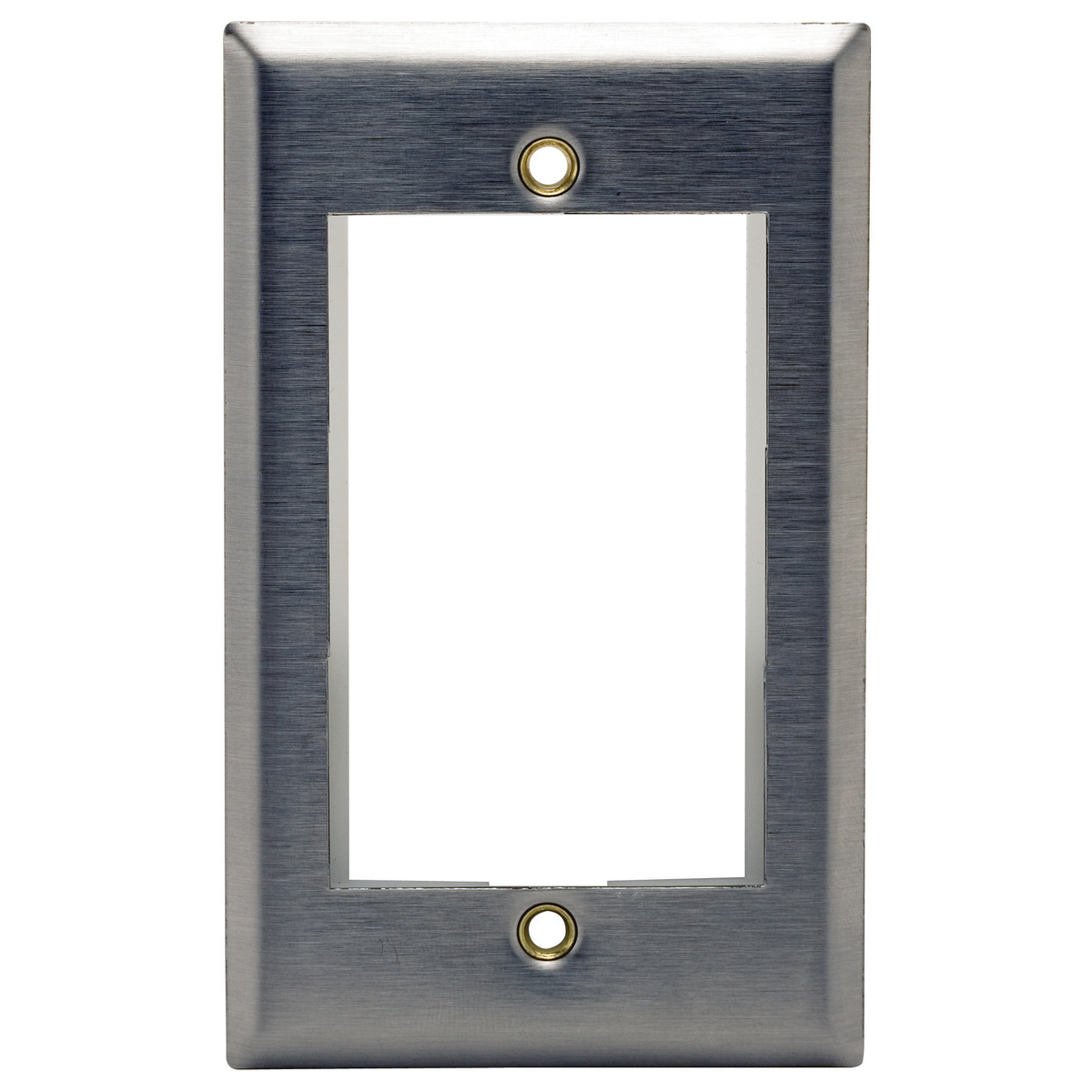 Phone/Data/Multimedia Component, INFINe Station Modular Plate Frame, 1-Gang, 3-Unit, Stainless Steel