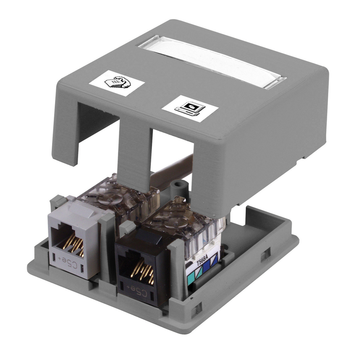 ISB2GY 2-Port Standard Surface Mount Box, Surface Mount, Composite