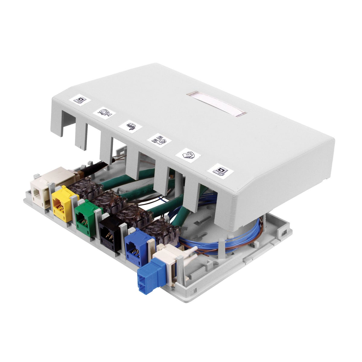 Housing, Surface Mount, 6-Port, White