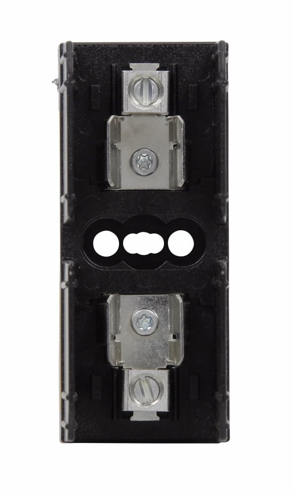 J600 Series Fuse Block, 0.5-30A, 600 Vac, 600 Vdc, Class J, Thermoplastic material, DIN rail mounting, Box lug w/retaining clip (copper only) connection, Single-pole, 200 kAIC RMS Sym. interrupt rating, #2-14 AWG (copper) wire size, J600 se
