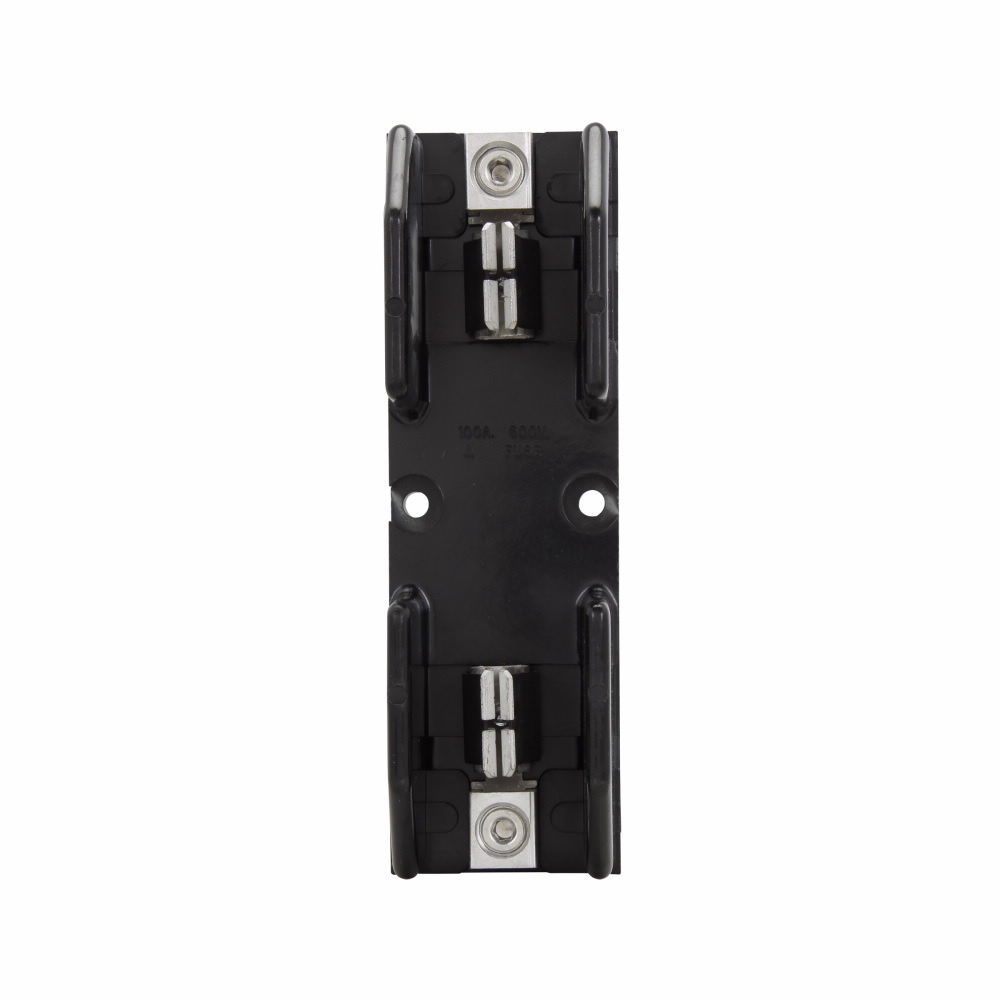 J600 Series Fuse Block, 61-100A, 600 Vac, 600 Vdc, Class J, Thermoplastic material, DIN rail mounting, Box lug w/retaining clip connection, Single-pole, 200 kAIC RMS Sym. interrupt rating, #1/0-8 AWG (copper/aluminum) wire size, J600 series
