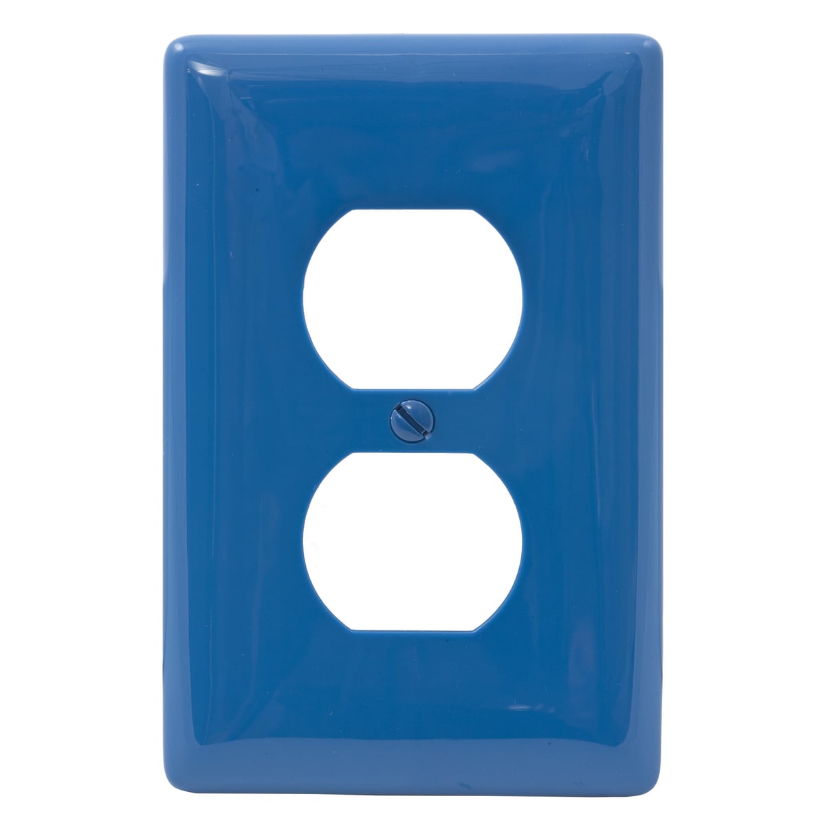 Wallplates, Nylon, Mid-Sized, 1-Gang, 1) Duplex, Blue