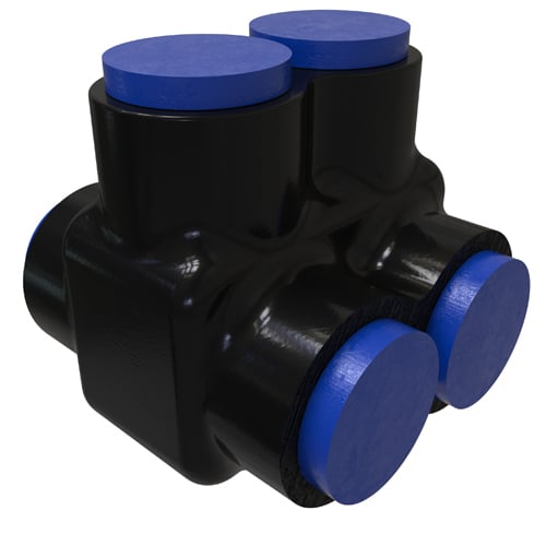 Nimbus4Flex Insulated Flexible Aluminum Multi-Tap Connector, Conductor Range 250-6, Flex 4/0-6 H,I,K 2/0-6 M 3/0-6 DLO, 2 Ports, Dual Sided Entry, Tin Plated, UL, CSA