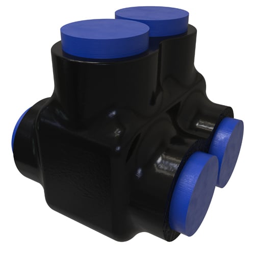 Nimbus4Flex Insulated Flexible Aluminum Multi-Tap Connector, Conductor Range 3/0-6, Flex 2/0-6 H,I,K,DLO 1-6 M, 2 Ports, Dual Sided Entry, Tin Plated, UL, CSA