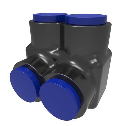 Nimbus4Flex Insulated Flexible Aluminum Multi-Tap Connector, Conductor Range 250-6, Flex 4/0-6 H,I,K 2/0-6 M 3/0-6 DLO, 2 Ports, Single Sided Entry, Tin Plated, UL, CSA