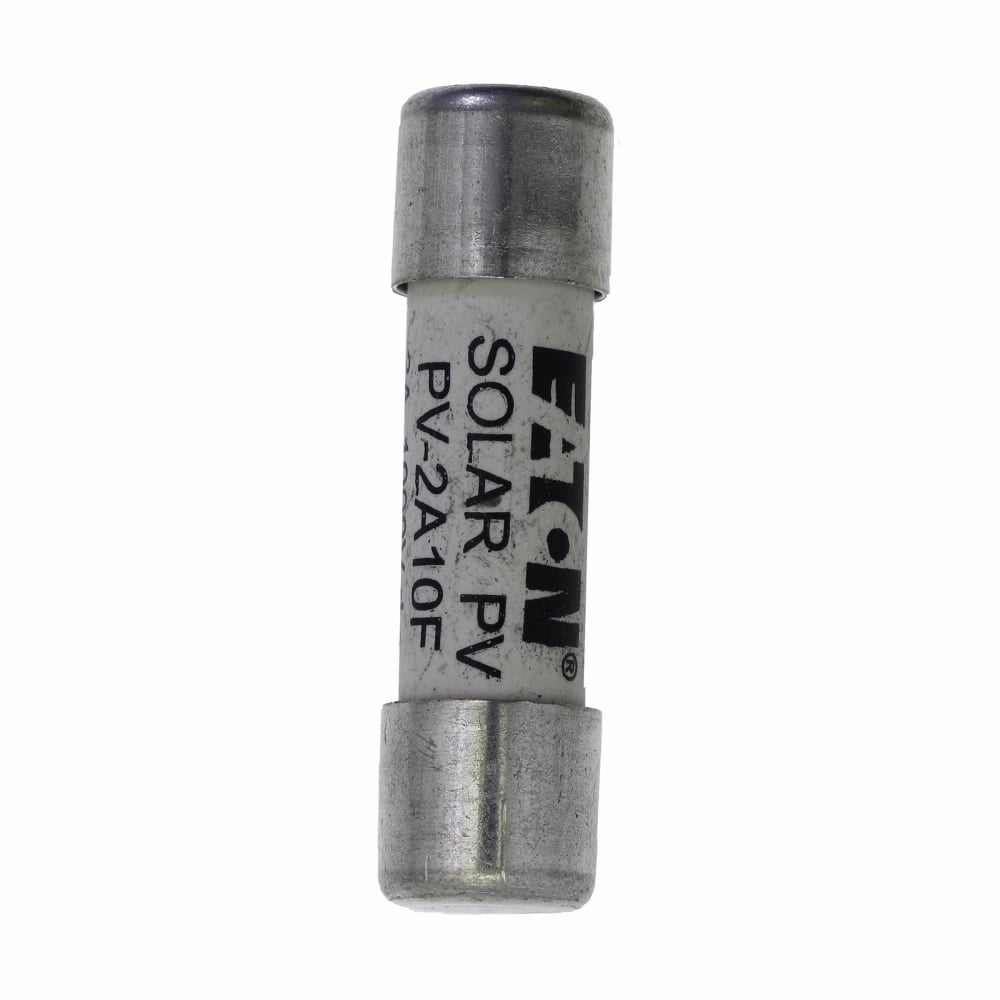 Eaton Bussmann series photovoltaic fuses, 1000 Vdc, 2A, 50 kAIC, Non Indicating, IEC 60269-6 type A, Class gPV, Time constant: 1-3 ms, Ferrule end x ferrule end