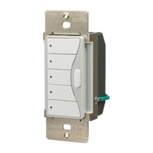 Eaton Z-Wave RF controller, Flush mounting, Z-Wave, LED Indication of selected scenes, 15A, Alpine white, Aspire, 60 Hz, 120V, Thermoplastic, Wire leads (neutral required)