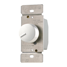 EATON ROTARY 1000W DIMMER, 120V, 60HZ, 1P ONLY, INCANDESCENT OR HALOGEN LOADS, POWER FAILURE MEMORY, NON-PRESET, CU WIRE ONLY, WIRE LEAD CONNECTIONS, DERATING REQUIRED, GROUND REQUIRED, COLOR IVORY