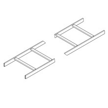 TUBULAR STRINGER, W/ TUBULAR RUNGS, 1 1/2", 12" W, FLT BLK