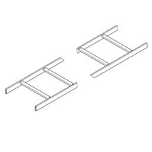 TUBULAR STRINGER, W/ TUBULAR RUNGS, 1 1/2", 24" W, FLT BLK