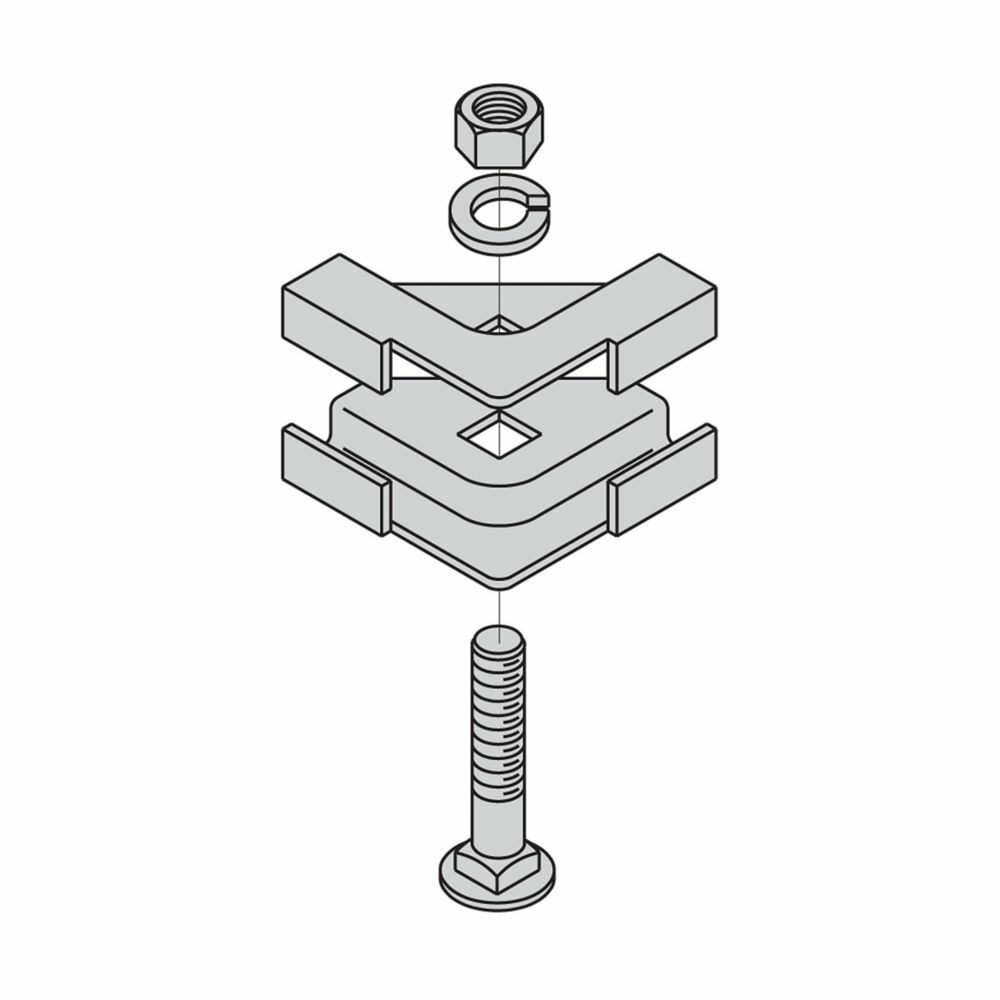 Eaton B-Line series runway splice, Used to connect stringers to form a 90 tee, ASTM A570 structural steel, Black zinc
