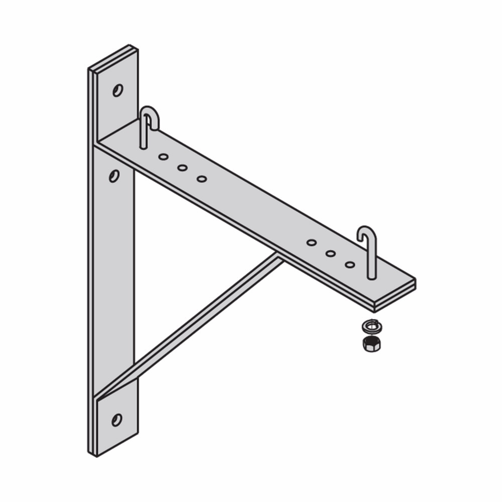 Eaton B-Line series runway to rack support kit, Used to secure cable runway to top angles of rack, 3" upright network equipment rack top plate runway support kit, ASTM A36 structural steel, Telco gray powder coat