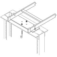 WALL SPT, 12" RWAY, 3" RACK DEPTH, FLT BLK