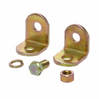 Eaton auxiliary support bracket, Steel, (2) Brackets and 1/2"-13 hardware, ATR Size: 5/8", Hole size: 11/16", Yellow zinc, Angled drop rod bracket