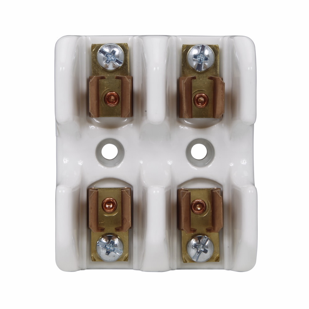 Eaton Busmann series Fuseblock, 0-30A, 700 Vac, Ceramic material, 180? C operating temperature, Two-pole, Used with FWX, FWH, FWP 9/16 In X 2 in semiconductor fuse