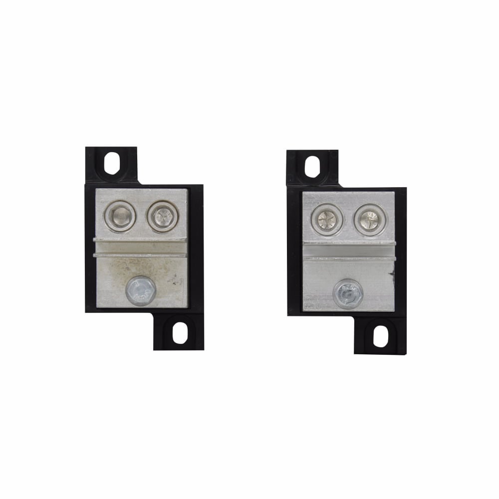 Eaton Bussmann series 1BS10x universal fuse block, 600V, 400A, 200 kAIC, Modular, Screw, Stud, Molded Black Phenolic Base, Zinc Plated Steel Studs/Nut/Washer, Tin Plated Aluminum Connector