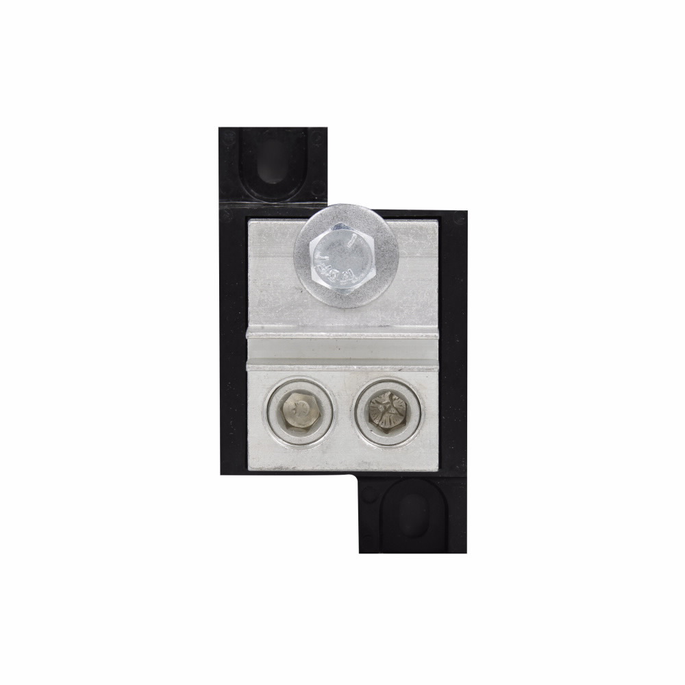 Eaton Bussmann series 1BS10x Universal fuse block, Modular, 400 A, 150 Celsius, 150 Celsius, Set screw, 200 kAIC, Tin-plated aluminum connector, Zinc-plated steel studs/nut/washer/Molded black phenolic base, Stud, 600 V, #6-250 kcmil Cu/Al