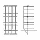 Eaton B-Line series double sided 30 inch shelf width distribution frame, 108" height, 43.62" length, 30" width,3 vertical with 12 shelves, ASTM A36 structural steel, Telco gray powder coat, Universal distribution frame double sided