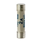 Eaton Bussmann series fast-acting fuse, EOL, High-Breaking Capacity Fuse, British plug top, Color blue, 2A, 600 Vac, 200A at 600V, 10 kAIC at 250V, Ceramic tube, silver-plated copper endcaps, Ferrule end X ferrule end, 1W, 1/4 in