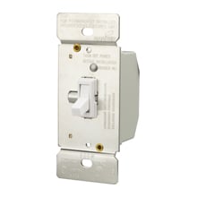Eaton toggle dimmer, Power Failure Mode, Non-preset, Flush, 120V, Wire leads, Maintained, White, Indoor, 60 Hz, Incandescent, halogen, 1-pole, 3-way, 1-phase, Polycarbonate, 600W