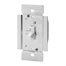Eaton toggle dimmer, Power Failure Mode, Lighted, Non-preset, Flush, 120V, Wire leads, Maintained, White, Indoor, 60 Hz, Incandescent, halogen, 1-pole, 3-way, 1-phase, Polycarbonate, 1000W