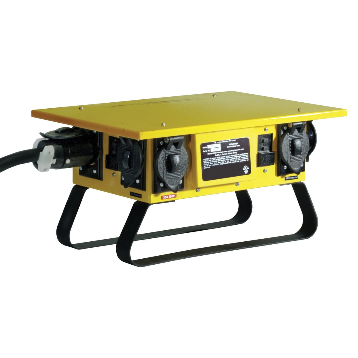 Temporary Power Distribution Box, Complete Unit, Locking Style, 50A 125/250V