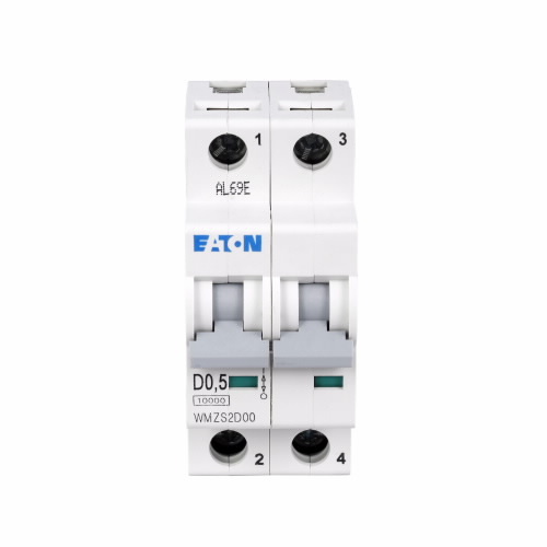 UL 1077 WMZS DIN Rail Supplementary Protector, 10 kAIC at 277/480V, Two-pole, D Curve, 20A, Standard box terminals