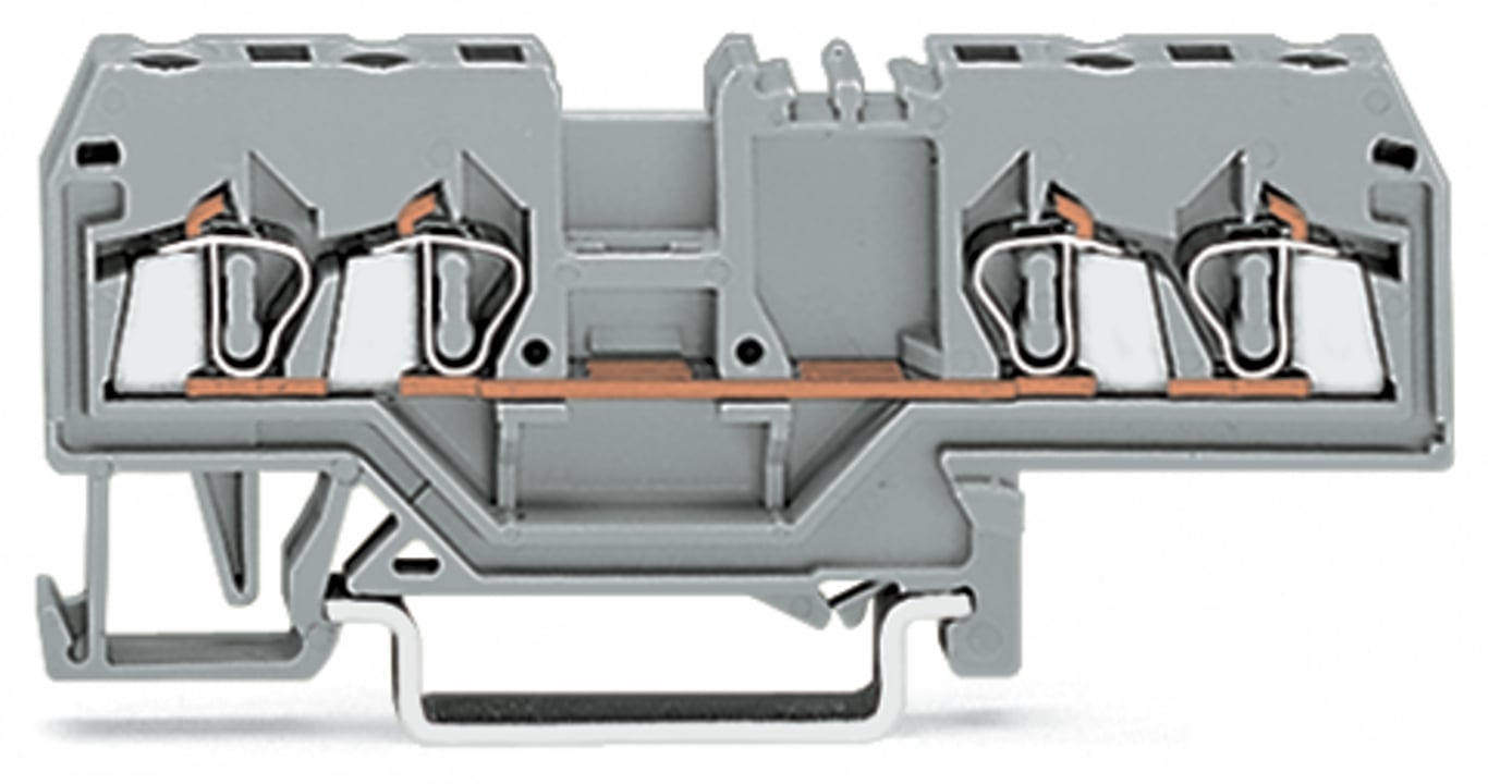 4-conductor through terminal block; 2.5 mm; center marking; for DIN-rail 35 x 15 and 35 x 7.5; CAGE CLAMP; 2,50 mm; orange