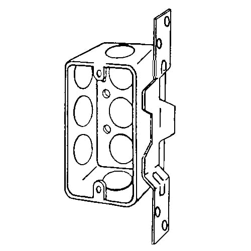 Features:With 1/2 IN Conduit Knockout, Standard:UL E18095, Number Of Outlet:7, Material:Steel, Size:2.125 X 1.875 X 4IN, Cubic Capacity:13CI