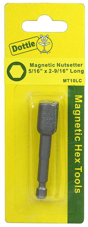 Magnetic Hex Tool, Drive Bit insert type, 2-9/16 in. overall length, 5/16 in. drive size, #10-12 screw size, Carded