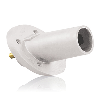 17 Series Taper Nose, Male, Panel Receptacle, 30-Degree, Threaded Stud, White
