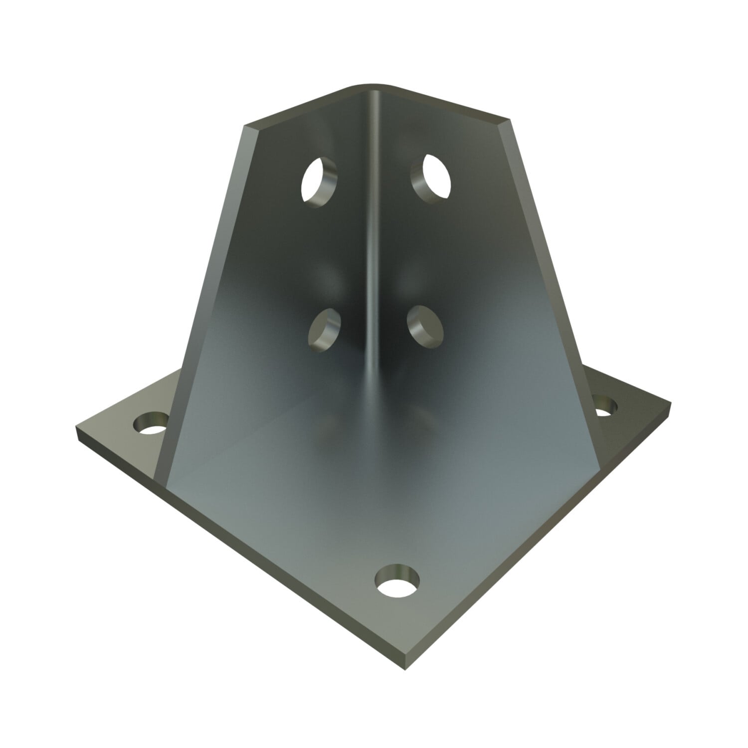 P1887-EG Post Base, 1 Channel, Centered Channel Position, For Use With 1-5/8 in W Series Channel, Steel