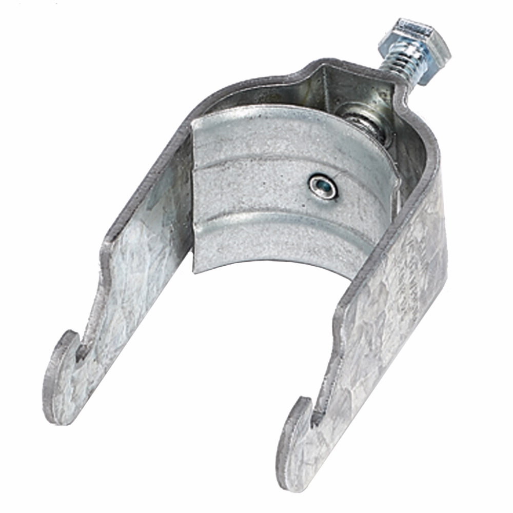 Eaton B-Line series strut mounting bracket, Conduit and cable, 1" Height, 1" Length, 1" Width, 0.314lbs, Conduit size: 1.25" EMT/Rigid, Conduit and cable clamps, 1.4" Max mount size, 1.725" Min, 200 lbs load capacity, Pre-galvanized