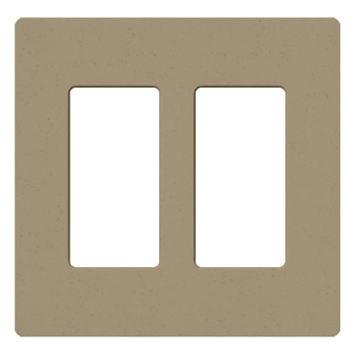 Claro Wallplate, Satin Finish, Two-gang in mocha stone