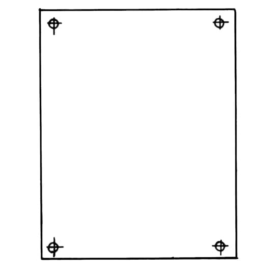 14 gauge steel white back panel, 12.75 Inches x 10.88 Inches